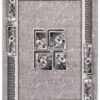 DREAM Tapis Moderne Bordure Fenêtre Fleur Gris Clair Fin