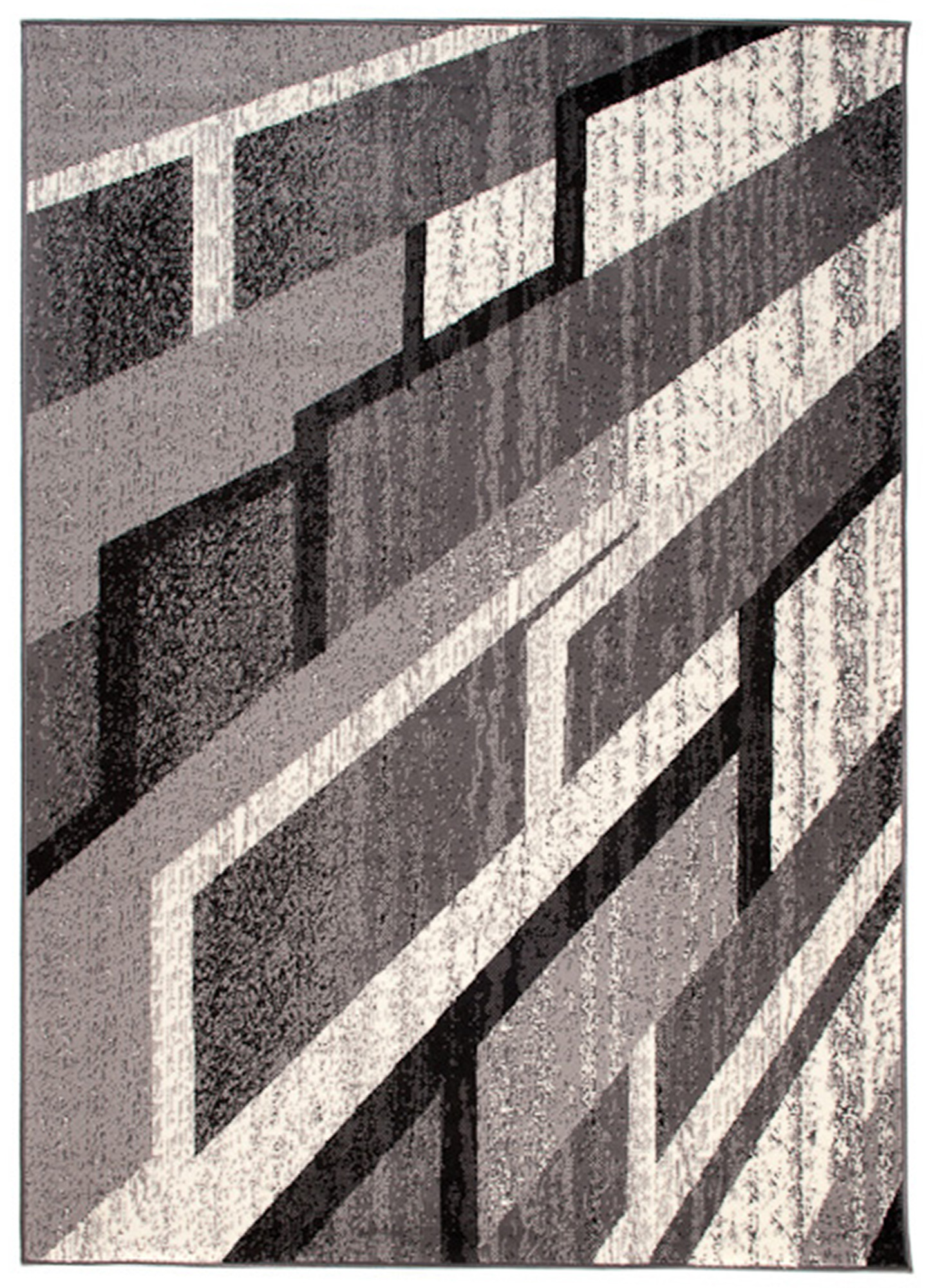 DREAM Tapis Moderne Rectangles Pierres Gris Foncé Crème Fin