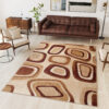 DREAM Tapis Moderne Géométrique Pierres Beige Marron Fin