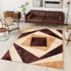 Tapis Dream Géométrique Marron Crème Carrés