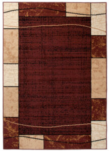 DREAM Tapis Moderne Carreaux Rectangles Marron Foncé Beige Fin