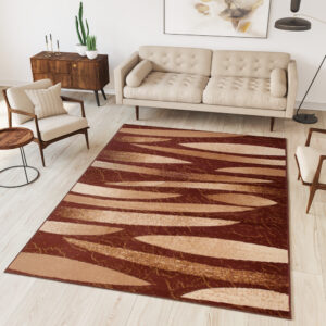 DREAM Tapis Moderne Pierres Abstrait Léger Marron Beige Fin