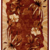 ATLAS Tapis Moderne Floral Feuilles Marron Beige  Fin