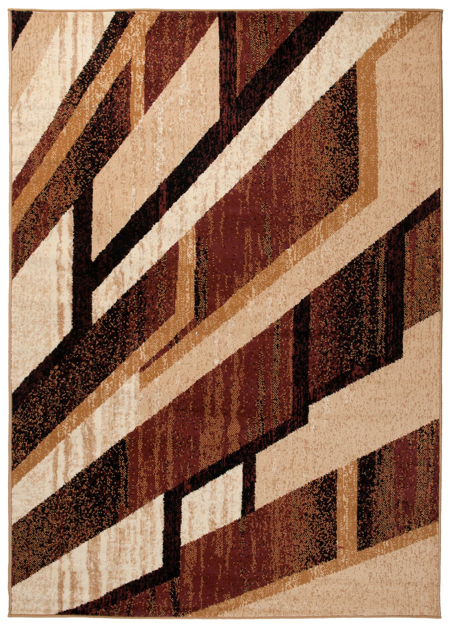 DREAM Tapis Moderne Rectangles Pierres Marron Beige Ecru Fin