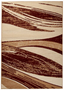 DREAM Tapis Moderne Abstrait Vagues Marron Beige Poil Court