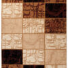 DREAM Tapis Moderne Géométrique Carreaux Marron Beige Moutarde Fin