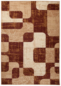 DREAM Tapis Moderne Abstrait Pierres Marron Ecru Fin