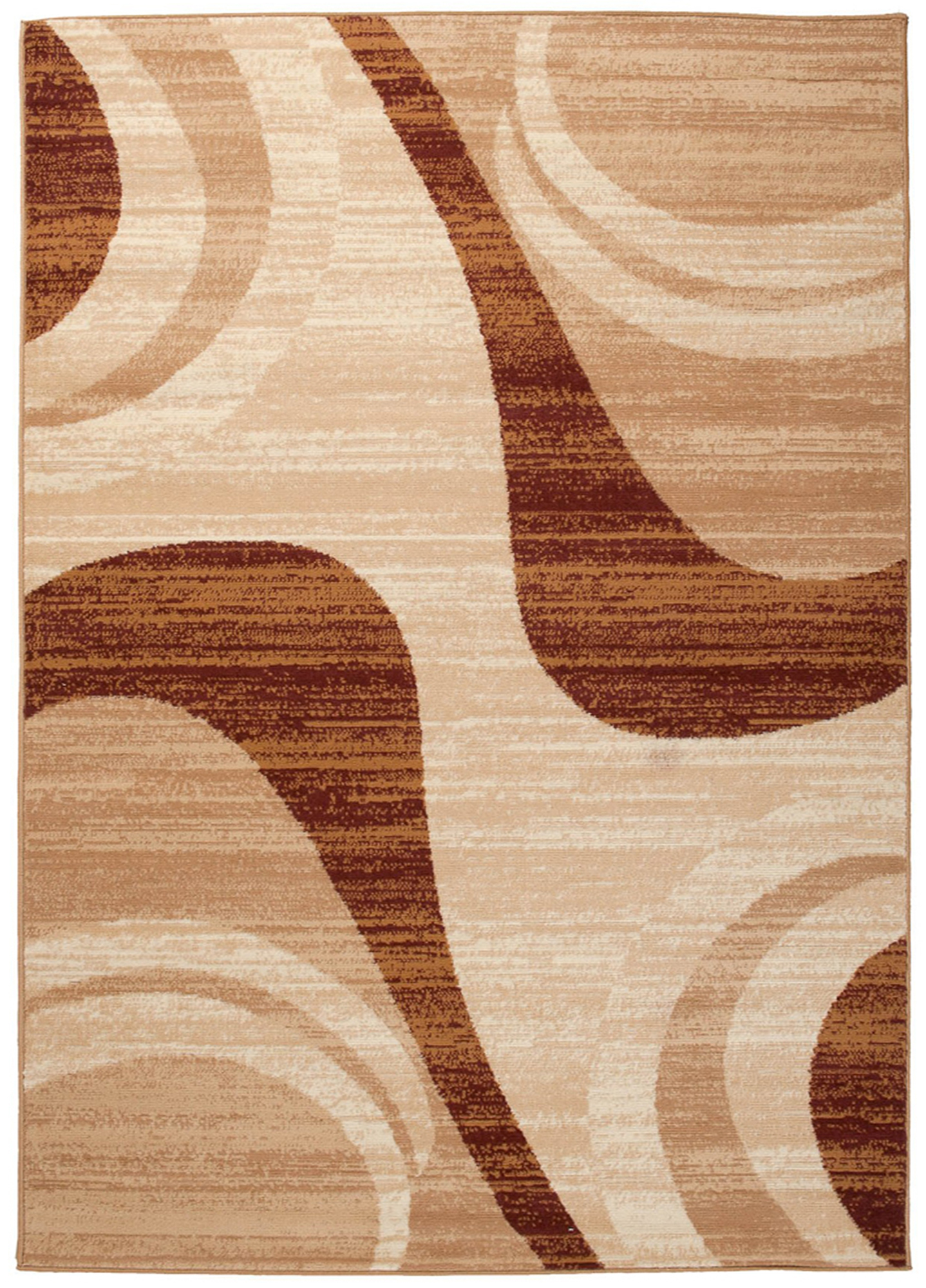DREAM Tapis Moderne Abstrait OndesEcru Beige Marron Fin