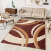 DREAM Tapis Moderne Abstrait Ondes Marron Beige Ecru Fin