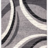 DREAM Tapis Moderne Abstrait Ondes Gris Noir Crème Fin
