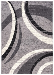 DREAM Tapis Moderne Abstrait Ondes Gris Noir Crème Fin