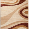 DREAM Tapis Moderne Abstrait Ondes Beige Ecru Marron Fin