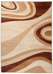 DREAM Tapis Moderne Abstrait Ondes Beige Ecru Marron Fin