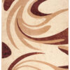 DREAM  Tapis Moderne Abstrait Ondes Ecru Beige Marron Fin