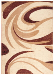 DREAM  Tapis Moderne Abstrait Ondes Ecru Beige Marron Fin