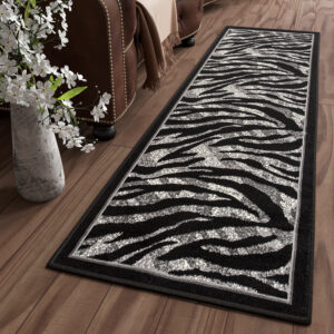 Tapis De Passage Dream Moderne Gris Noir Imprimé Animal