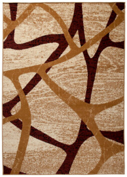 DREAM Tapis Moderne Pierres Rayures Beige Marron Fin