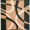DREAM Tapis Moderne Abstrait Bandes Ondes Vert Beige Fin
