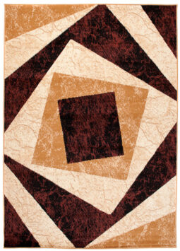 Tapis Dream Géométrique Marron Crème Carrés