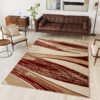 DREAM Tapis Moderne Abstrait Vagues Marron Beige Poil Court