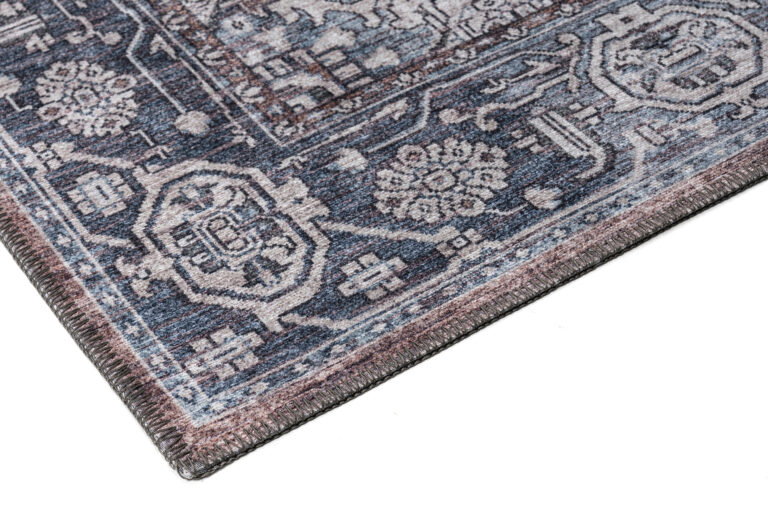 Tapis Dubai Bleu Marine Vintage Antidérapant