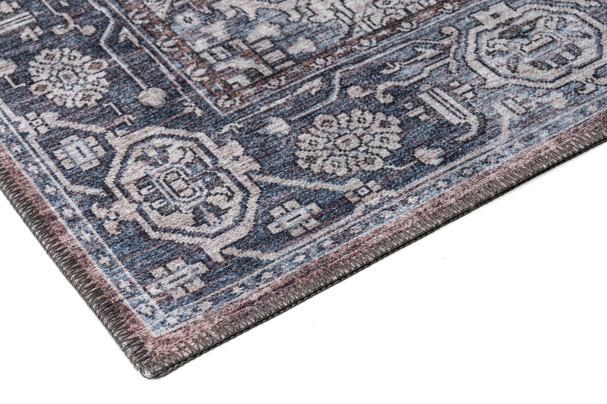 Tapis Dubai Bleu Marine Vintage Antidérapant