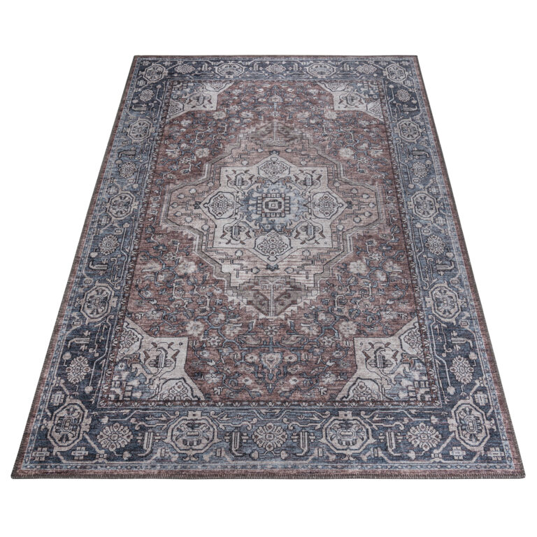 Tapis Dubai Bleu Marine Vintage Antidérapant