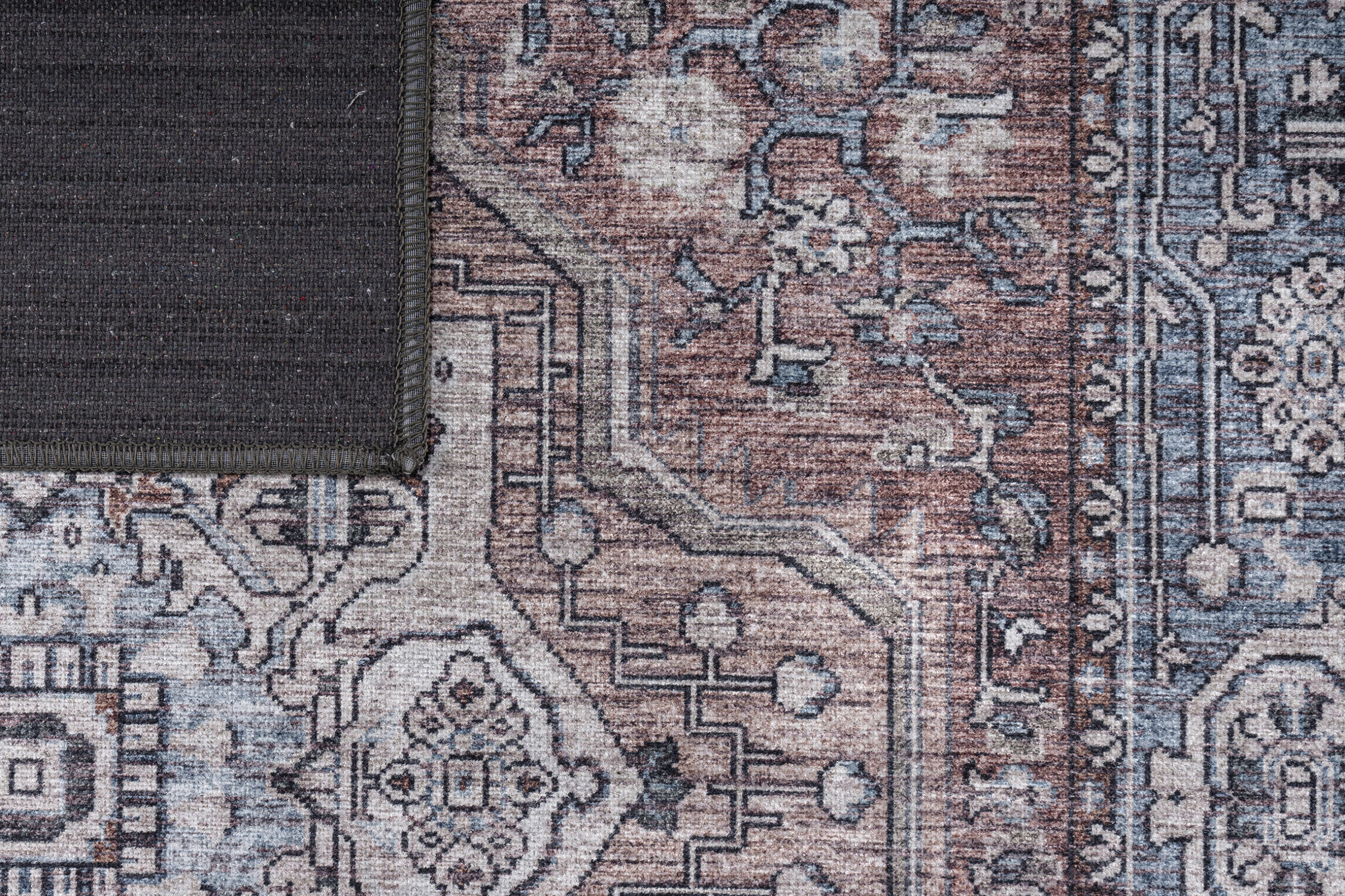 Tapis Dubai Bleu Marine Vintage Antidérapant