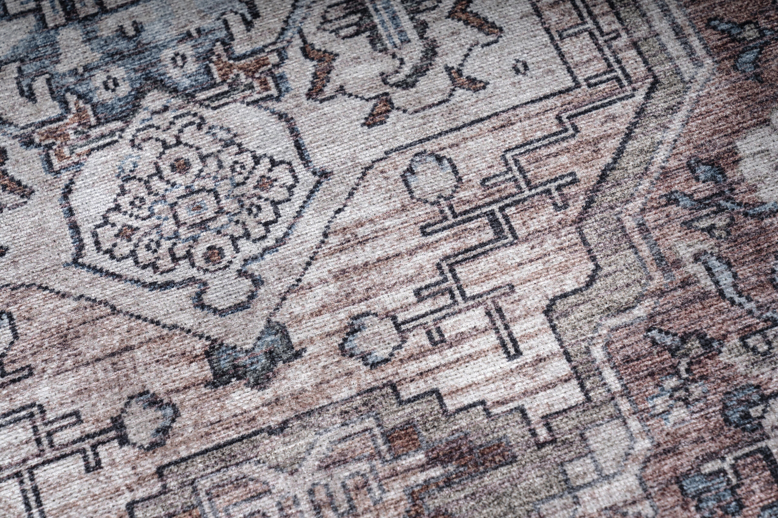 Tapis Dubai Bleu Marine Vintage Antidérapant