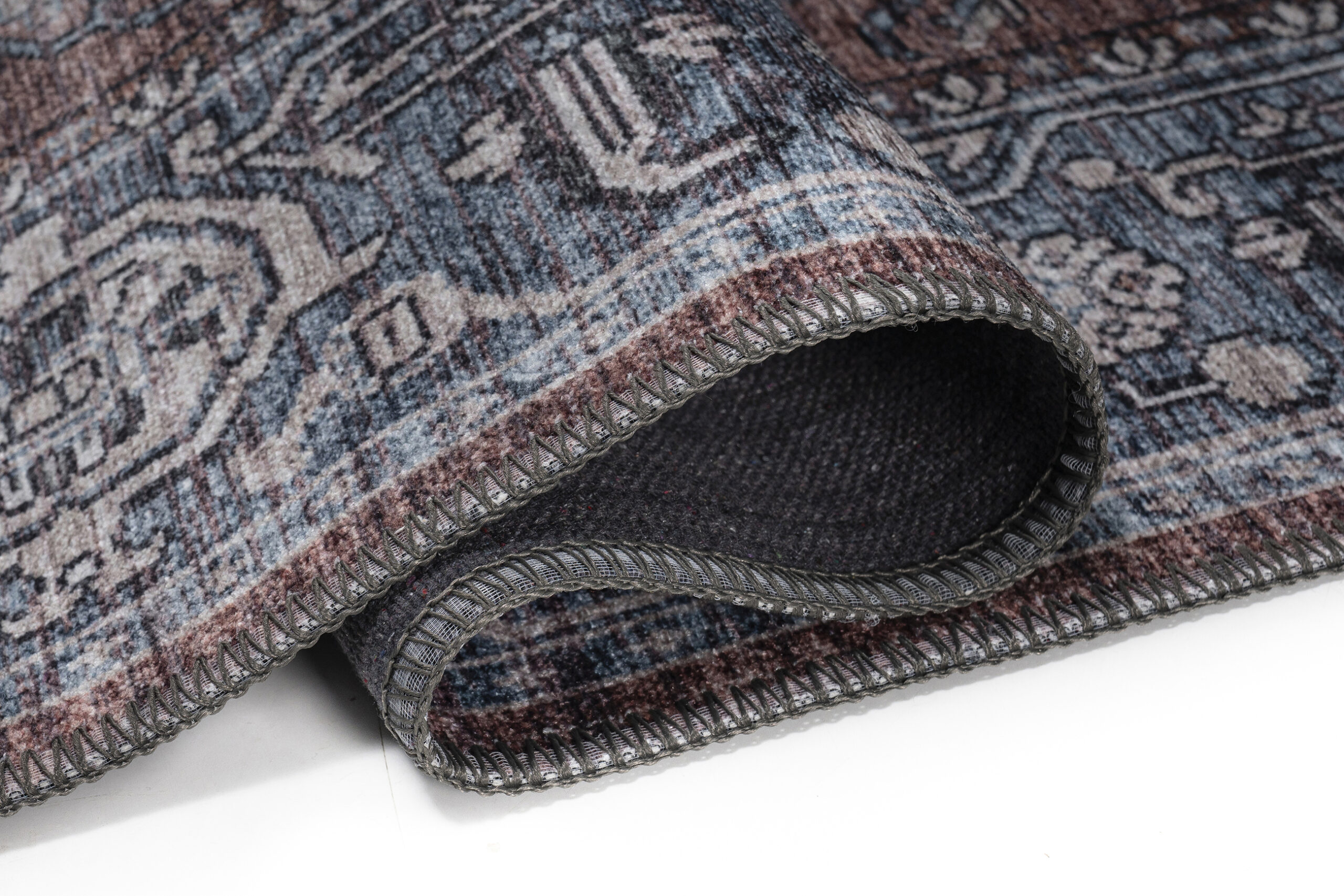 Tapis Dubai Bleu Marine Vintage Antidérapant