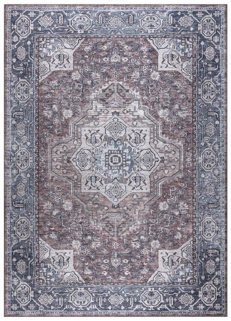 Tapis Dubai Bleu Marine Vintage Antidérapant