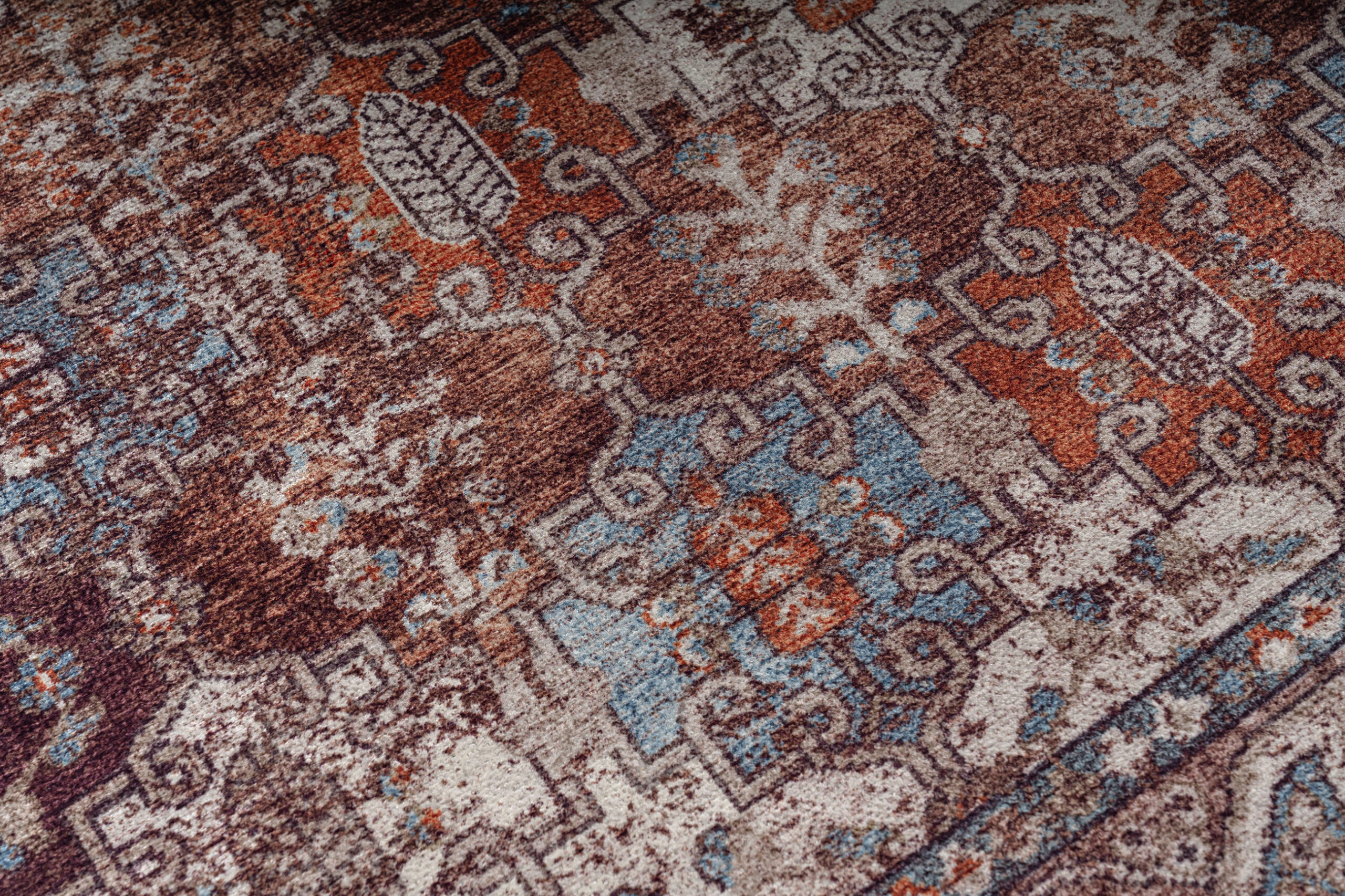 Tapis Dubai Bordeaux Ornements Antidérapant