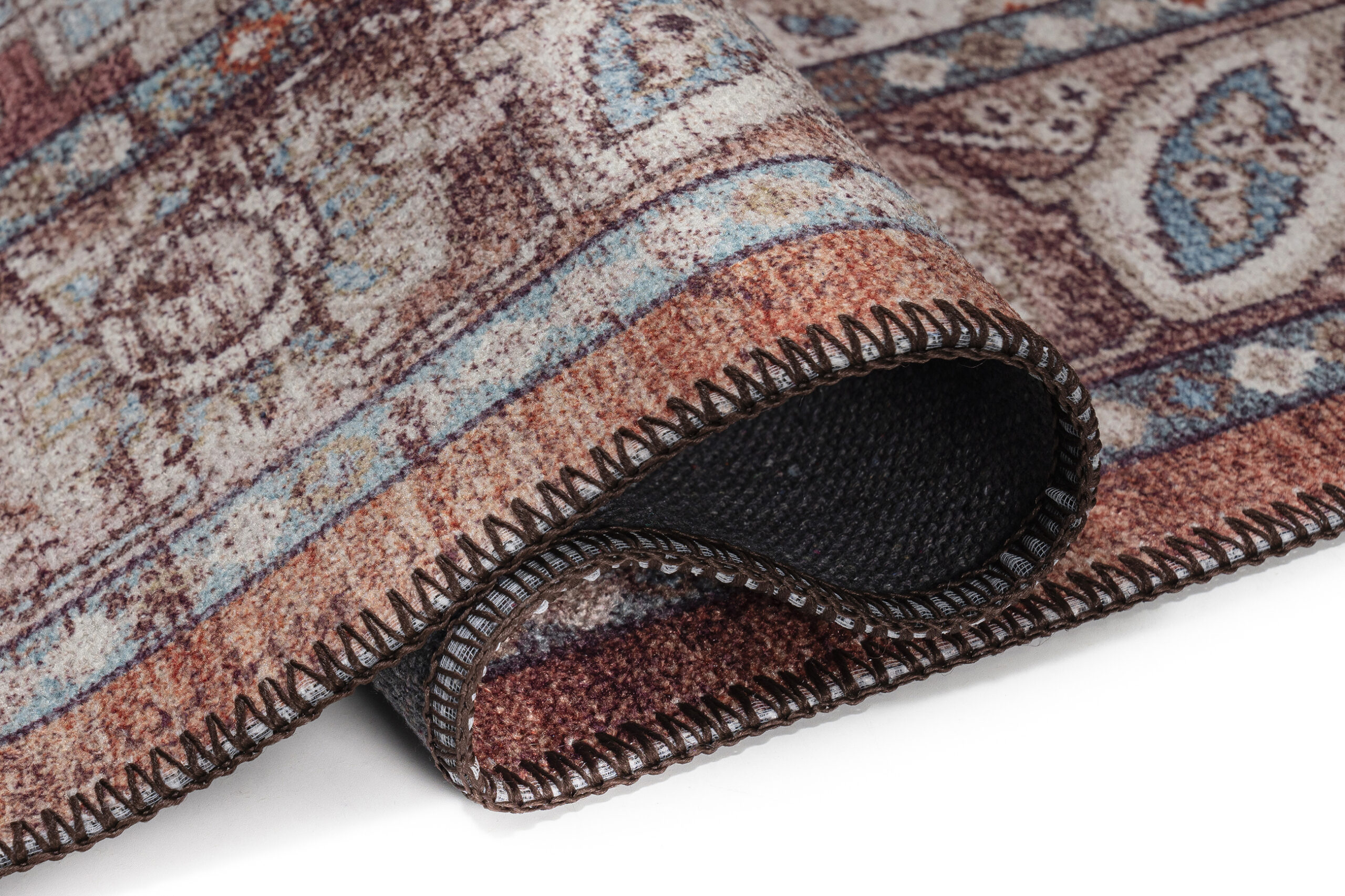 Tapis Dubai Bordeaux Ornements Antidérapant