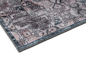 Tapis Dubai Bleu Marine Effet Usé Antidérapant