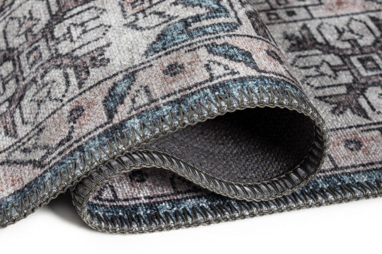 Tapis Dubai Bleu Marine Effet Usé Antidérapant