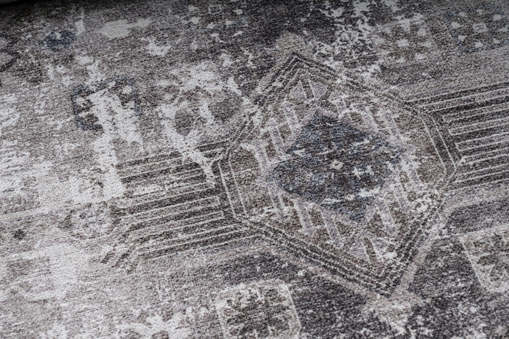 Tapis Dubai Gris Effet Usé Antidérapant