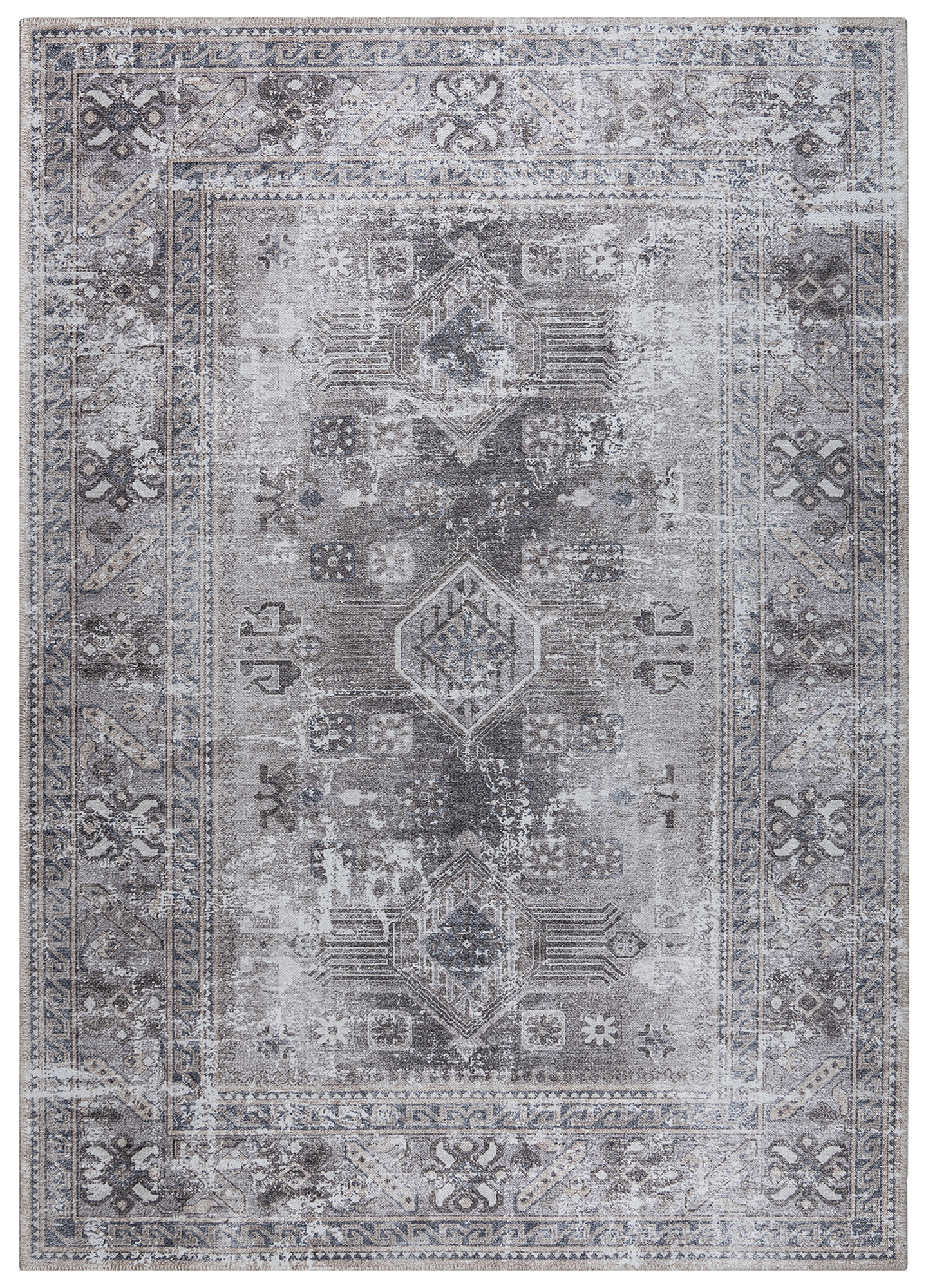 Tapis Dubai Gris Effet Usé Antidérapant