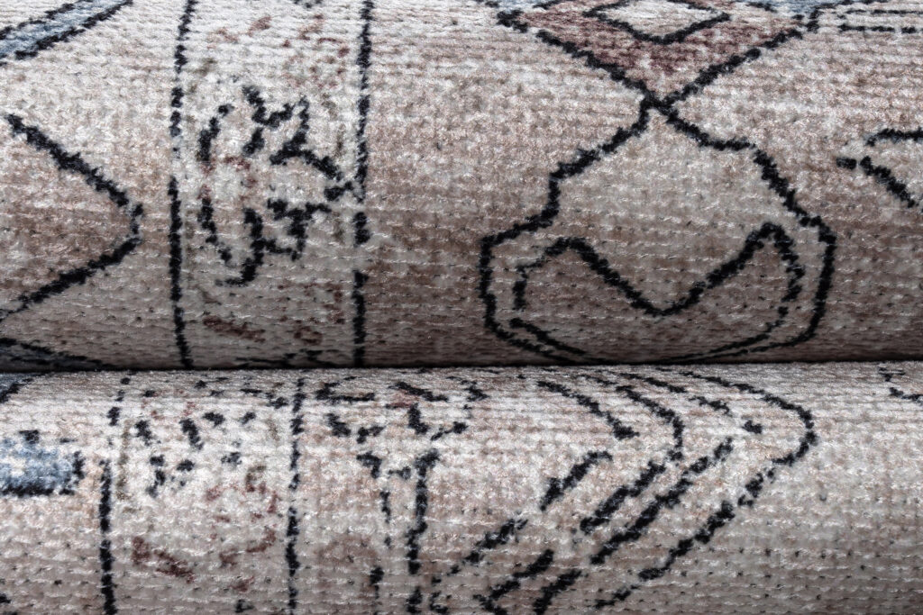 Tapis Dubai Gris Beige Vintage Antidérapant