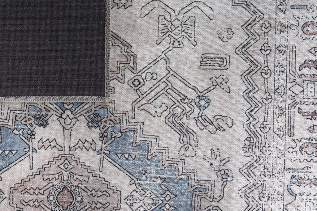 Tapis Dubai Gris Beige Vintage Antidérapant