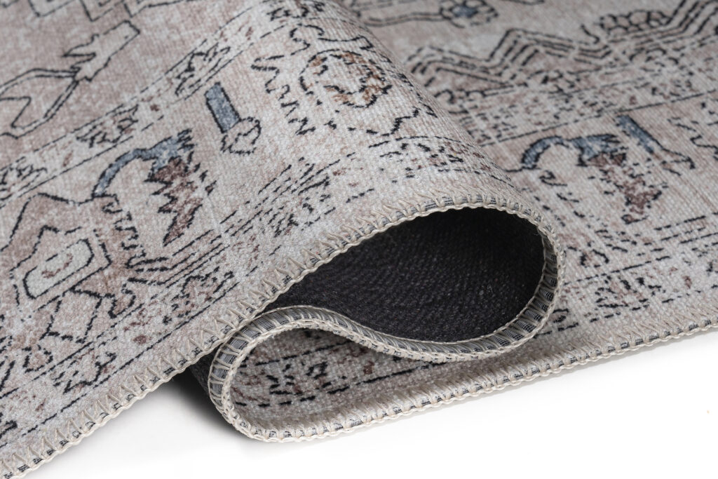 Tapis Dubai Gris Beige Vintage Antidérapant