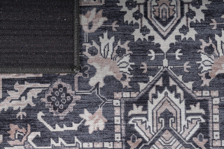 Tapis Dubai Bleu Marine Rosace Antidérapant