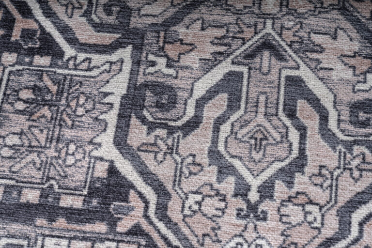 Tapis Dubai Bleu Marine Rosace Antidérapant