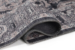 Tapis Dubai Bleu Marine Rosace Antidérapant