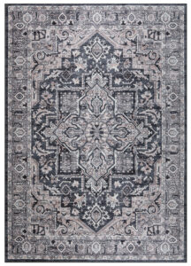 Tapis Dubai Bleu Marine Rosace Antidérapant