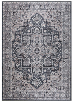 Tapis Dubai Bleu Marine Rosace Antidérapant