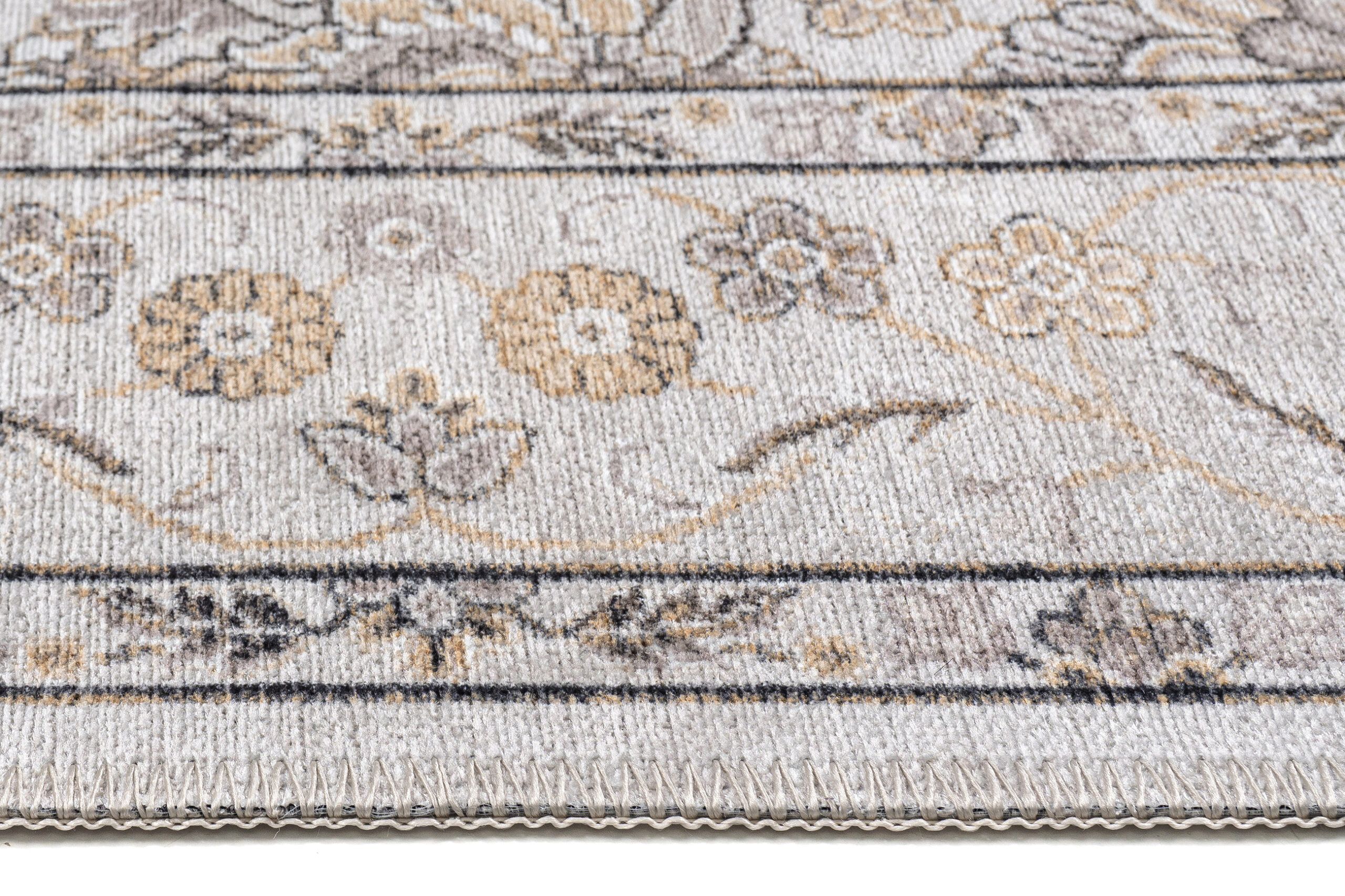Tapis Dubai Beige Motif Floral Antidérapant
