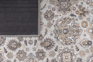 Tapis Dubai Beige Motif Floral Antidérapant