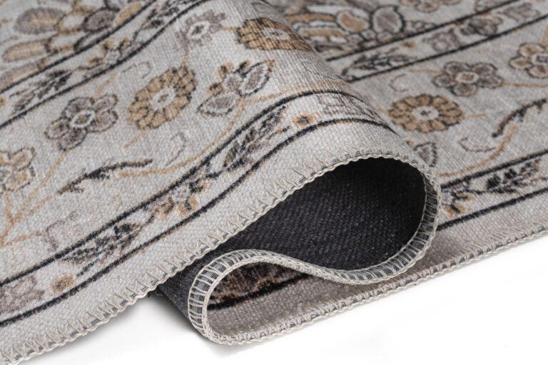 Tapis Dubai Beige Motif Floral Antidérapant