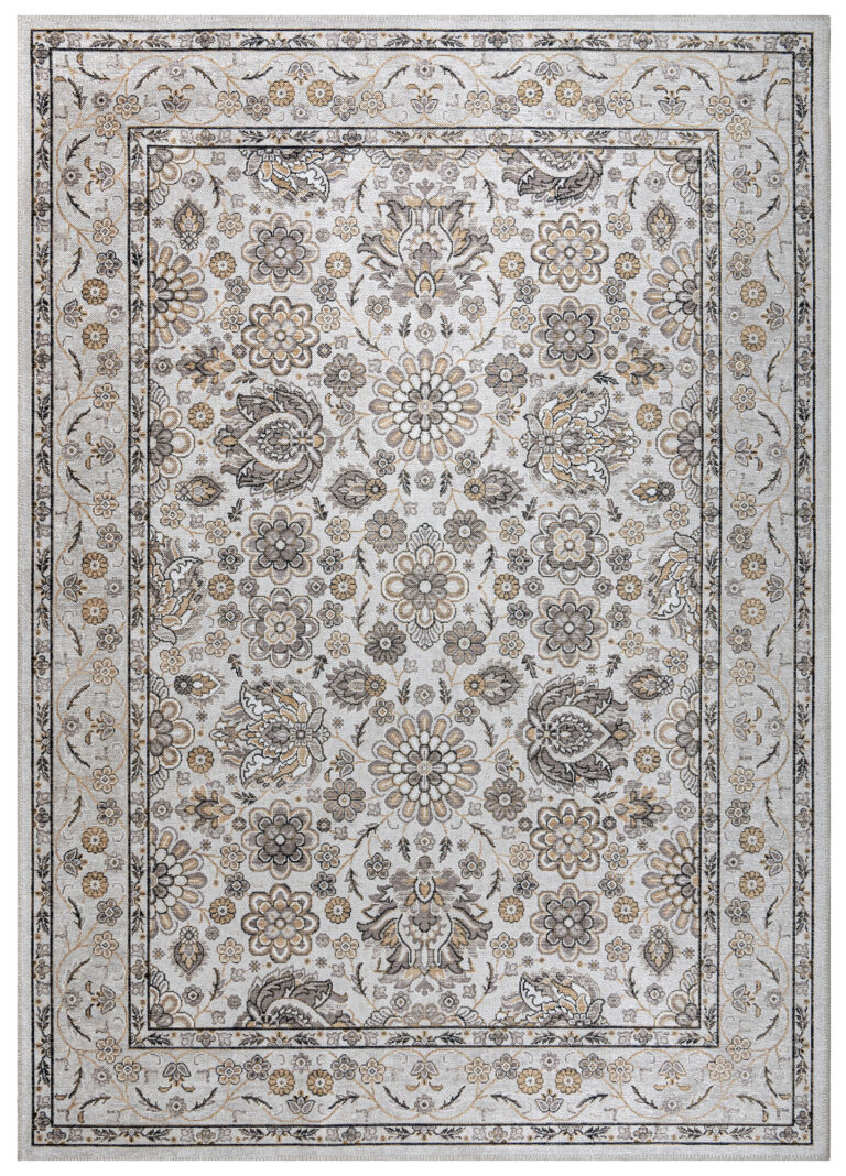Tapis Dubai Beige Motif Floral Antidérapant