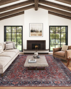 Tapis Dubai Rouge Ornements Antidérapant